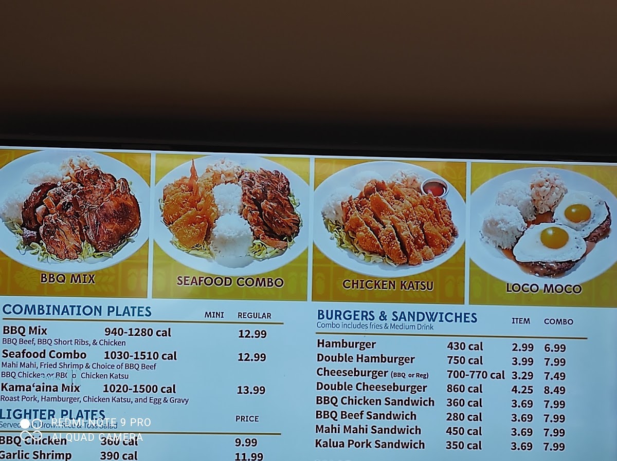 Menu L&l Hawaiian Grill-1